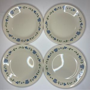 Corelle Blueberry Bouquet 6 1/2" Plates dessert salad bread Vintage White Blue